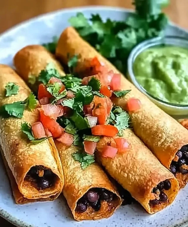 Gebackene Taquitos mit Bohnen
