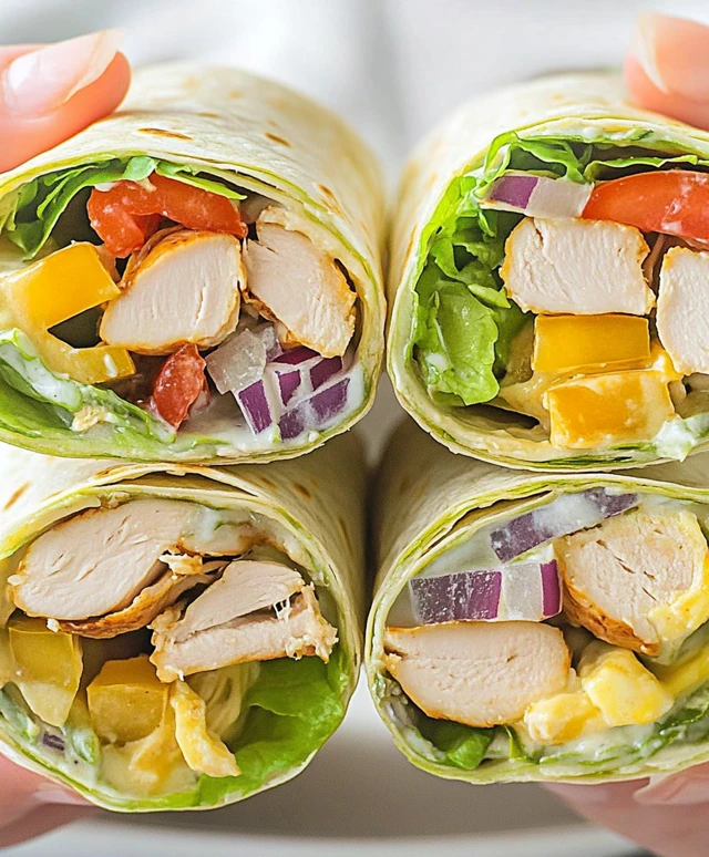 Bunte Wraps mit Hähnchenbrust