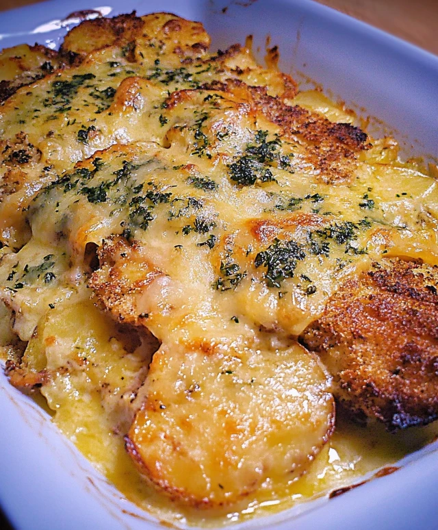 Bratkartoffelauflauf mit Schnitzel