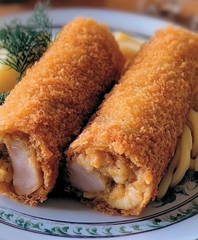 panierte schinkenröllchen