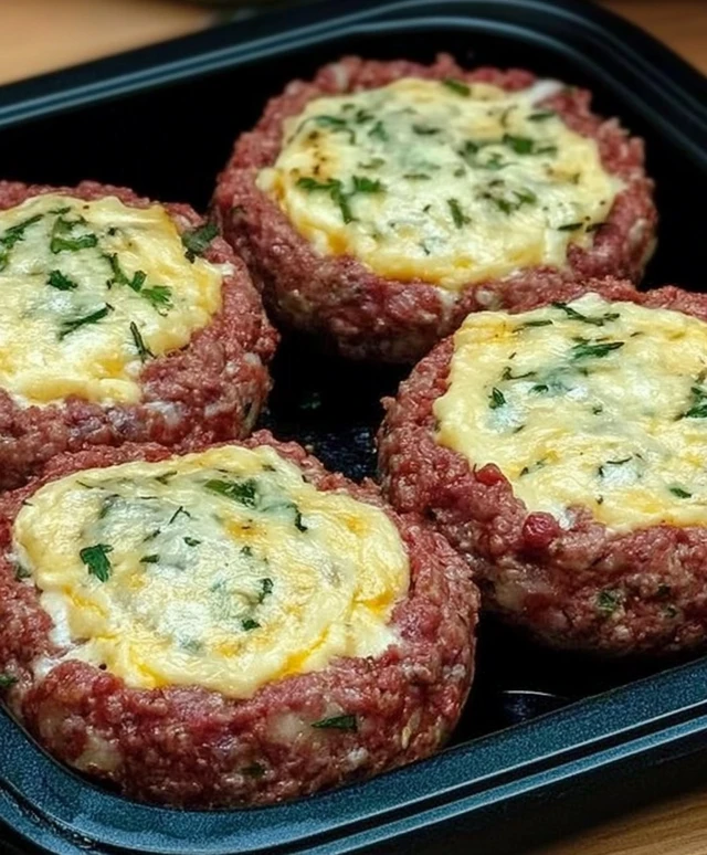 Hackfleisch-Nester mit Käsefüllung